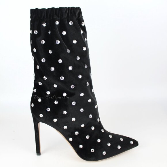 NEW Valentino Garavani Jeweled Crystal Ankle Boots – Glamorous Statement Heels - Picture 6 of 16